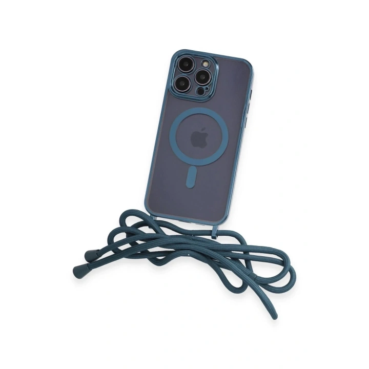 Mey İthalat®  iPhone 12 Pro Kılıf Divo Lazer Askılı Magsafe Kapak - Sierra Blue