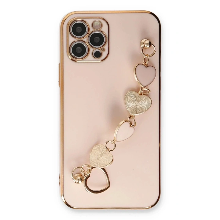 Mey İthalat®  iPhone 12 Pro Kılıf Esila Silikon - Pudra