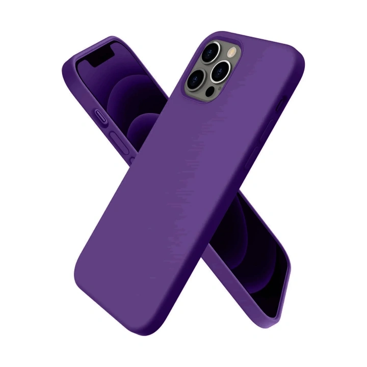 Mey İthalat®  iPhone 12 Pro Kılıf First Silikon - Mürdüm