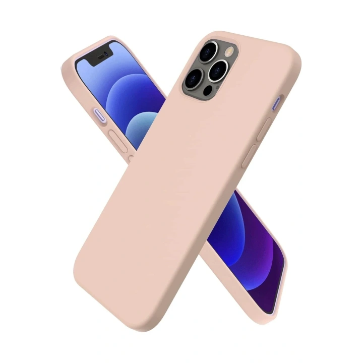 Mey İthalat®  iPhone 12 Pro Kılıf First Silikon - Pudra