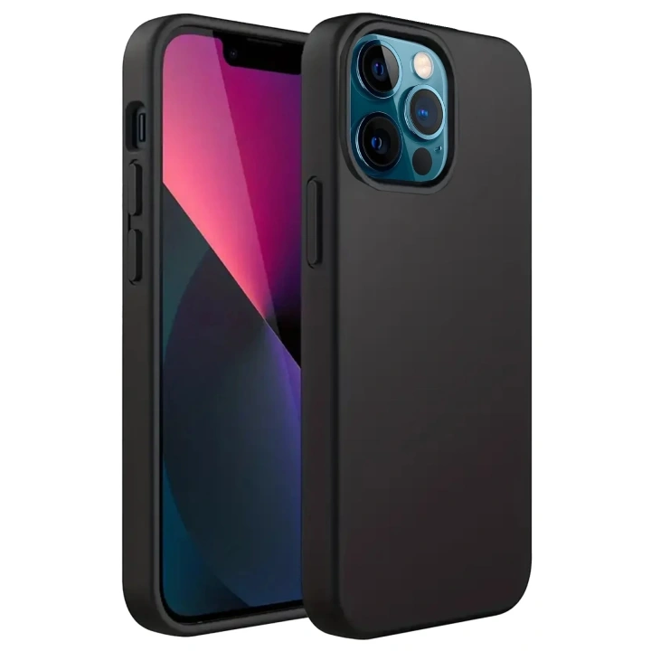Mey İthalat®  iPhone 12 Pro Kılıf First Silikon - Siyah