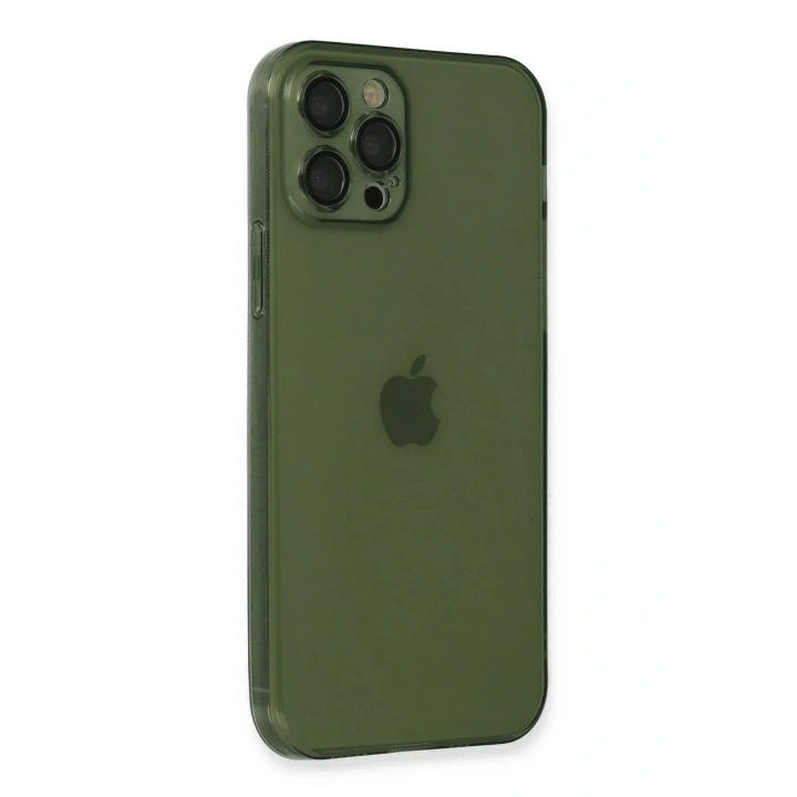 Mey İthalat®  iPhone 12 Pro Kılıf Fly Lens Silikon - Yeşil