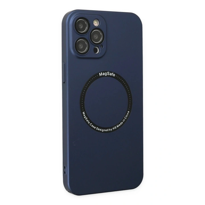 Mey İthalat®  iPhone 12 Pro Kılıf Jack Magneticsafe Lens Silikon - Lacivert