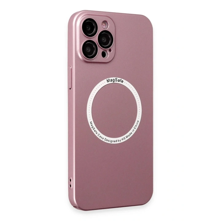 Mey İthalat®  iPhone 12 Pro Kılıf Jack Magneticsafe Lens Silikon - Rose Gold