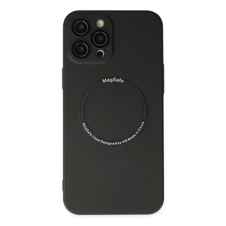 Mey İthalat®  iPhone 12 Pro Kılıf Jack Magneticsafe Lens Silikon - Siyah