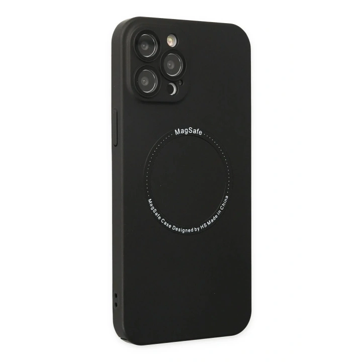 Mey İthalat®  iPhone 12 Pro Kılıf Jack Magneticsafe Lens Silikon - Siyah