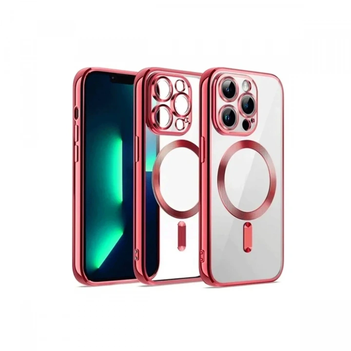 Mey İthalat®  iPhone 12 Pro Kılıf Kross Magneticsafe Kapak - Kırmızı
