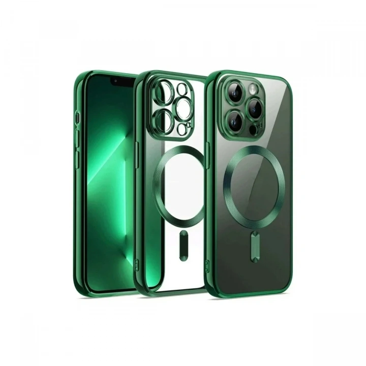 Mey İthalat®  iPhone 12 Pro Kılıf Kross Magneticsafe Kapak - Koyu Yeşil