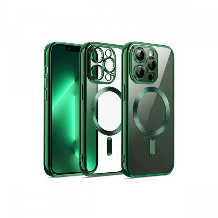 Mey İthalat®  iPhone 12 Pro Kılıf Kross Magneticsafe Kapak - Koyu Yeşil