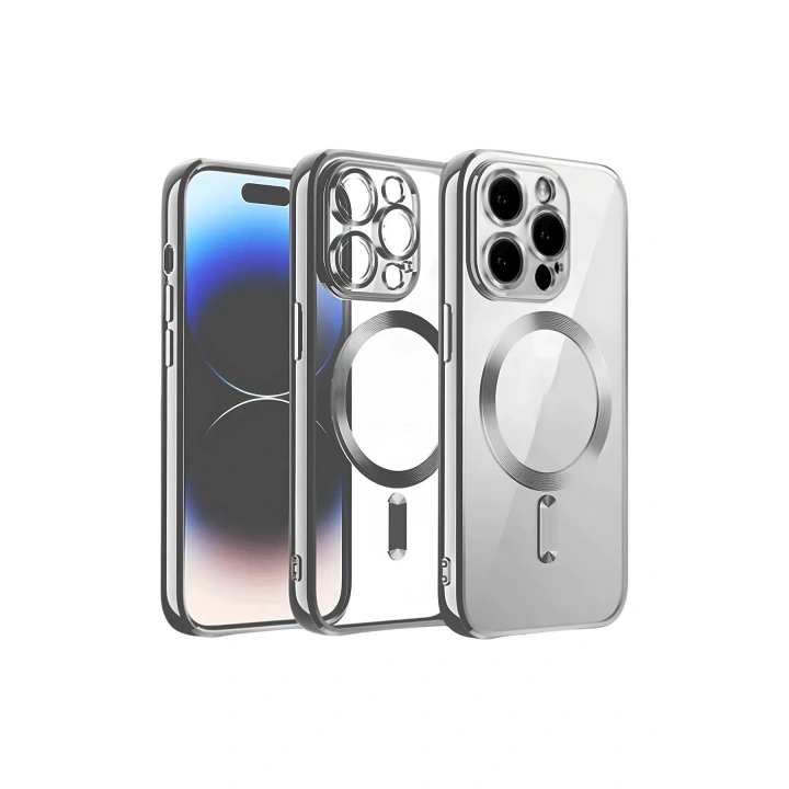 Mey İthalat®  iPhone 12 Pro Kılıf Kross Magneticsafe Kapak - Titan Gri