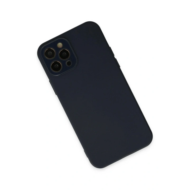 Mey İthalat®  iPhone 12 Pro Kılıf Lansman Glass Kapak - Lacivert