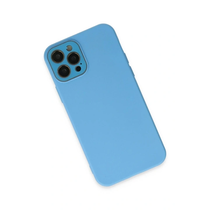Mey İthalat®  iPhone 12 Pro Kılıf Lansman Glass Kapak - Mavi