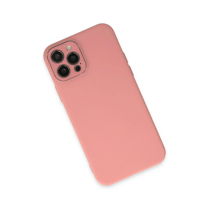 Mey İthalat®  iPhone 12 Pro Kılıf Lansman Glass Kapak - Pembe