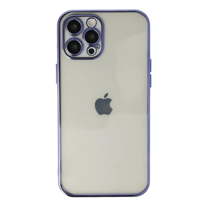 Mey İthalat®  iPhone 12 Pro Kılıf  Lensli Silikon - Mor