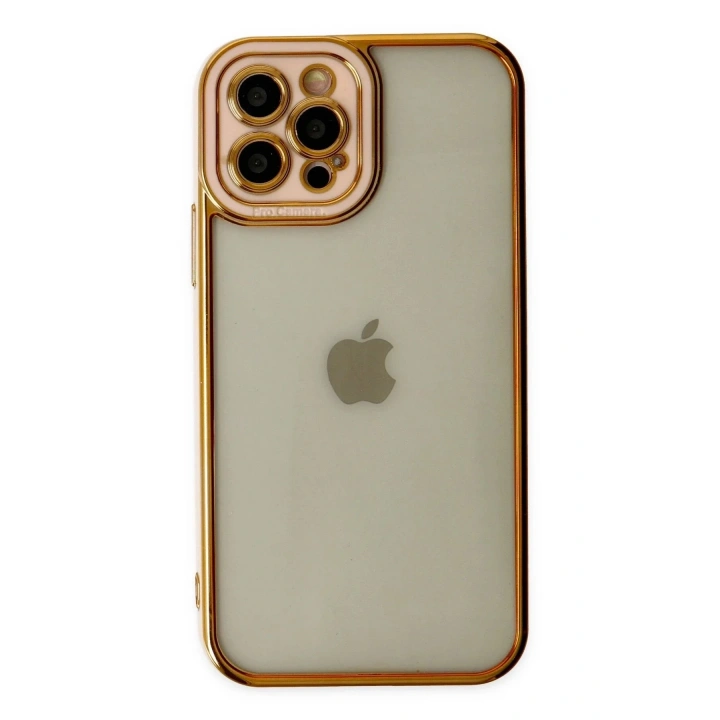 Mey İthalat®  iPhone 12 Pro Kılıf Liva Lens Silikon - Rose