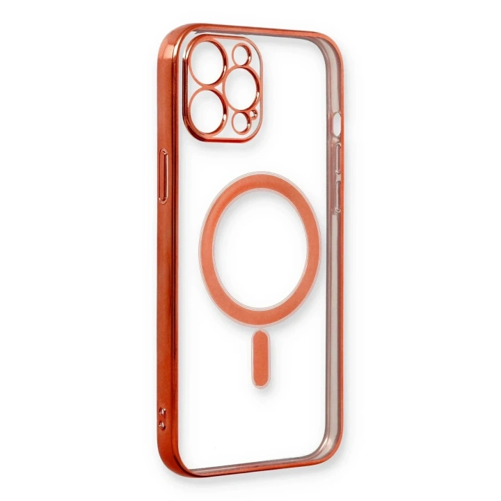 Mey İthalat®  iPhone 12 Pro Kılıf Magneticsafe Lazer Silikon - Kırmızı