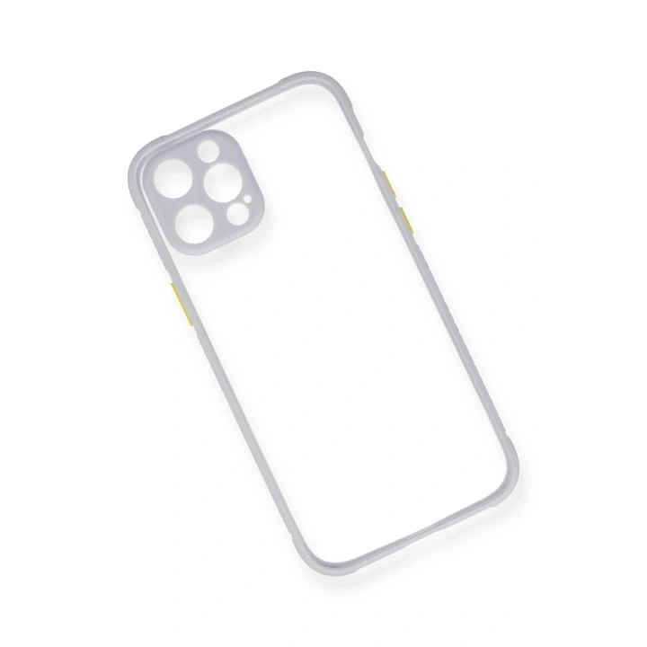 Mey İthalat®  iPhone 12 Pro Kılıf Miami Şeffaf Silikon - Lila