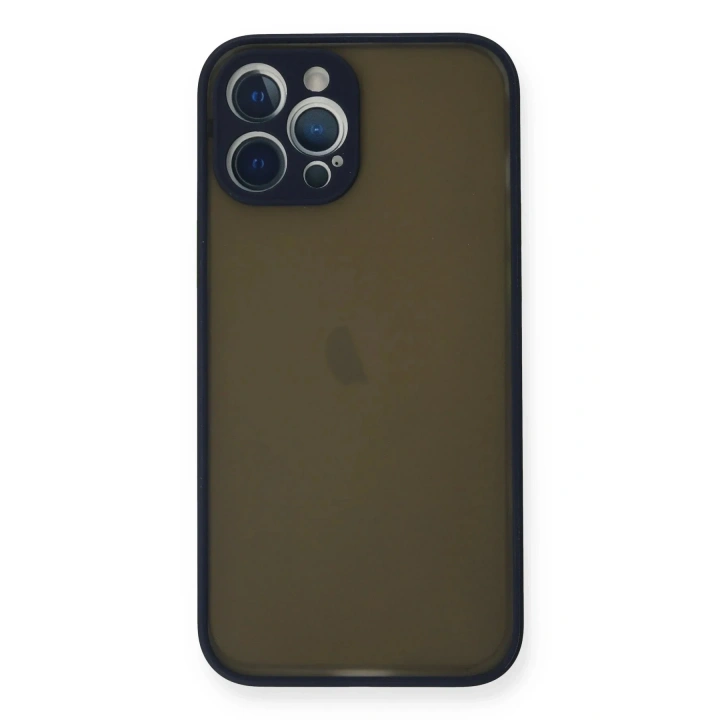 Mey İthalat®  iPhone 12 Pro Kılıf Montreal Silikon Kapak - Lacivert