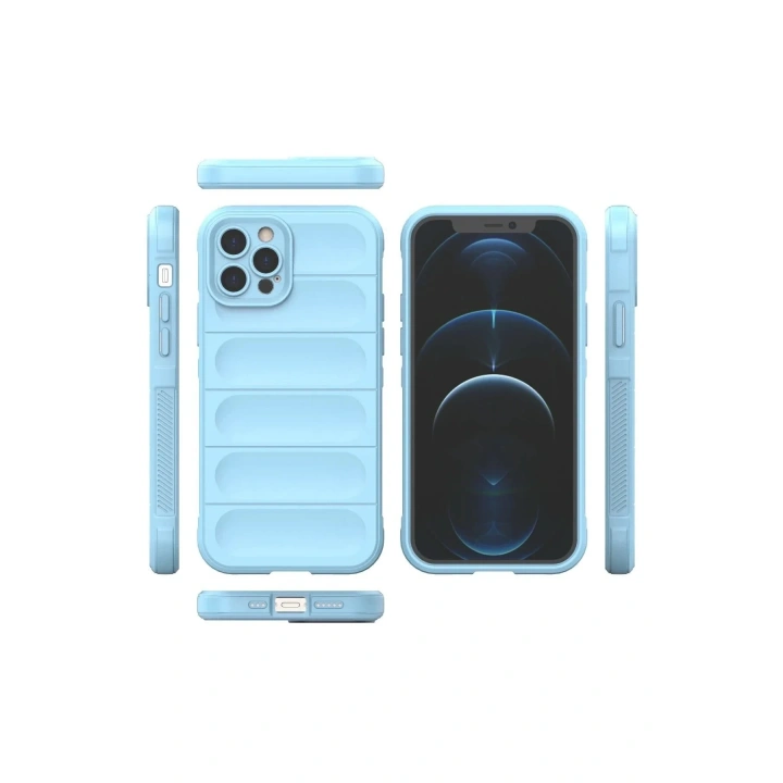 Mey İthalat®  iPhone 12 Pro Kılıf Optimum Silikon - Sky Blue