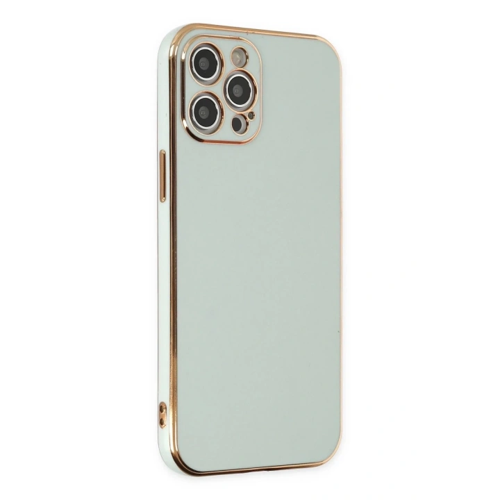 Mey İthalat®  iPhone 12 Pro Kılıf Volet Silikon - Açık Yeşil