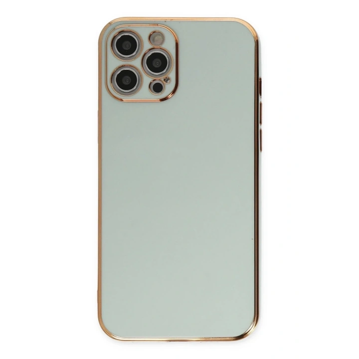 Mey İthalat®  iPhone 12 Pro Kılıf Volet Silikon - Açık Yeşil