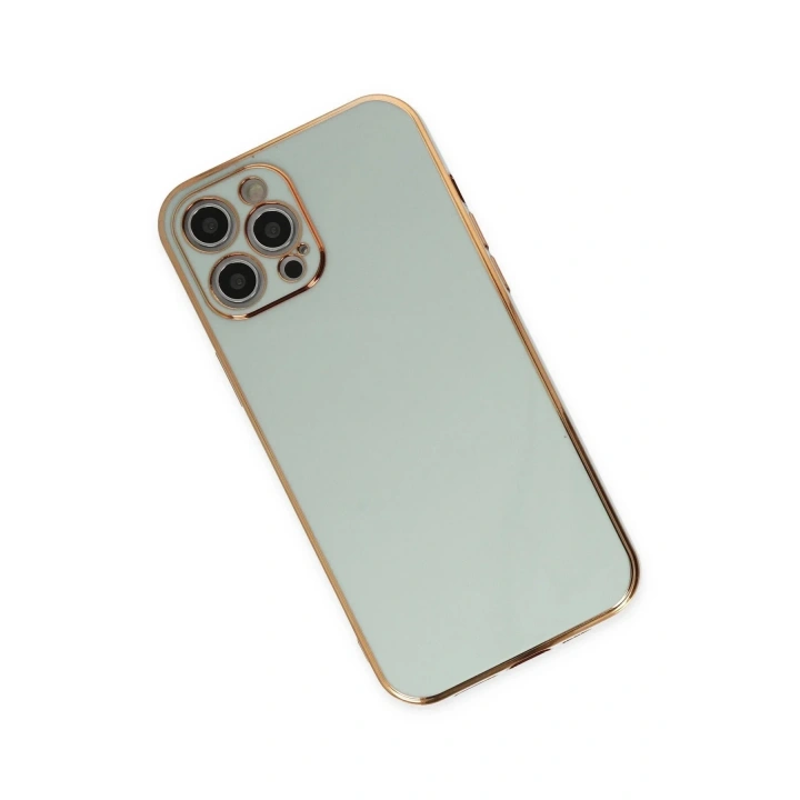 Mey İthalat®  iPhone 12 Pro Kılıf Volet Silikon - Açık Yeşil