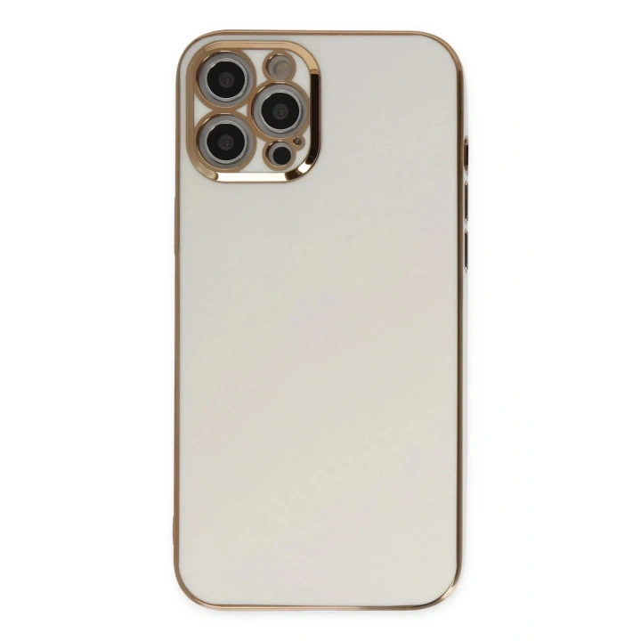 Mey İthalat®  iPhone 12 Pro Kılıf Volet Silikon - Beyaz