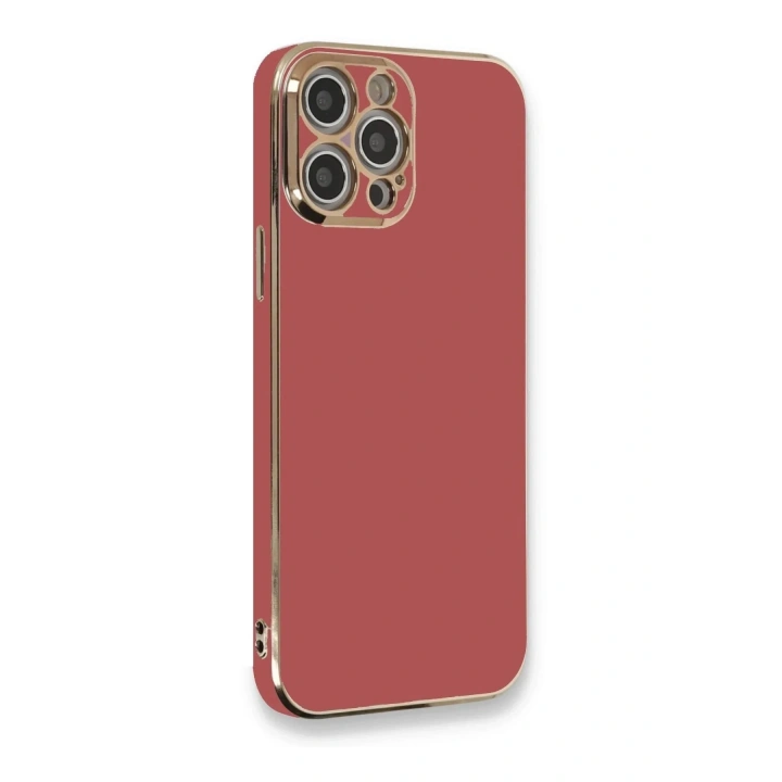 Mey İthalat®  iPhone 12 Pro Kılıf Volet Silikon - Kırmızı