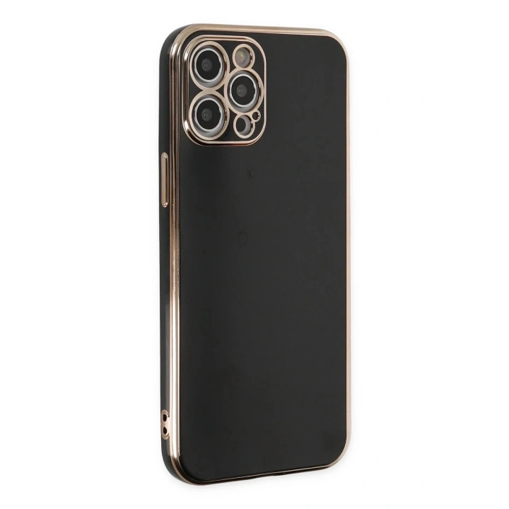 Mey İthalat®  iPhone 12 Pro Kılıf Volet Silikon - Siyah