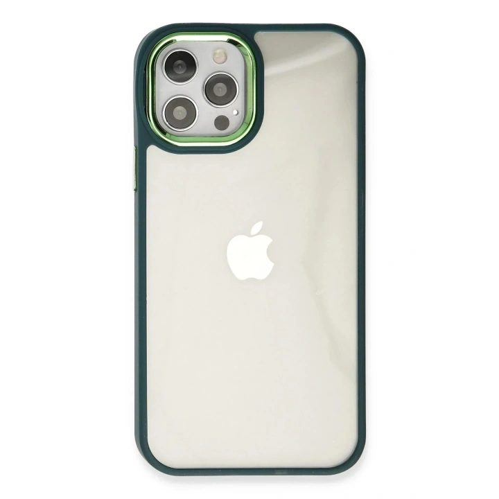 Mey İthalat®  iPhone 12 Pro Max Kılıf Dora Kapak - Haki Yeşil