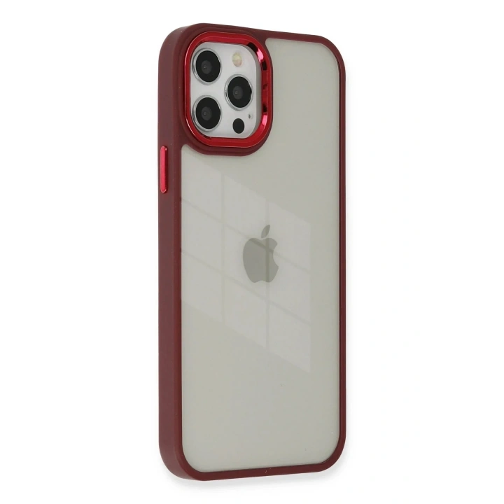 Mey İthalat®  iPhone 12 Pro Max Kılıf Dora Kapak - Kırmızı