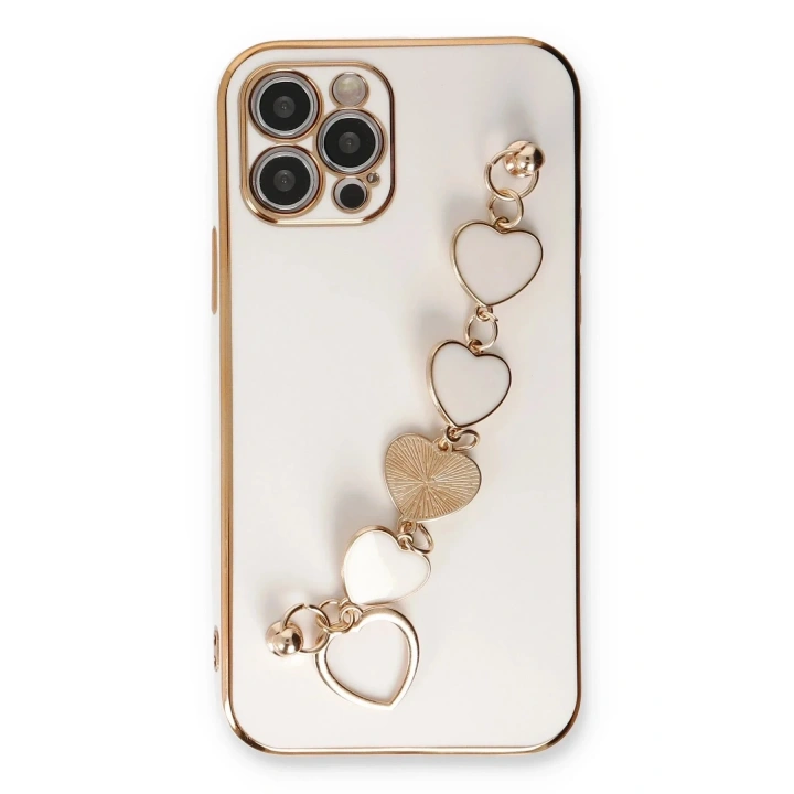 Mey İthalat®  iPhone 12 Pro Max Kılıf Esila Silikon - Beyaz