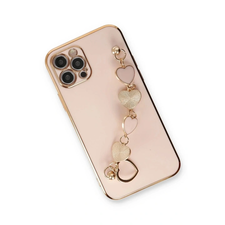 Mey İthalat®  iPhone 12 Pro Max Kılıf Esila Silikon - Pudra