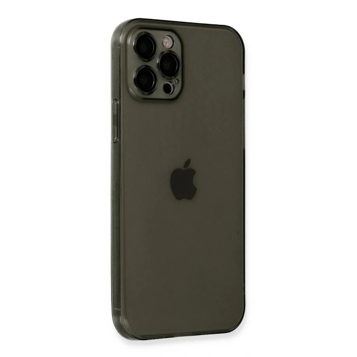 Mey İthalat®  iPhone 12 Pro Max Kılıf Fly Lens Silikon - Siyah