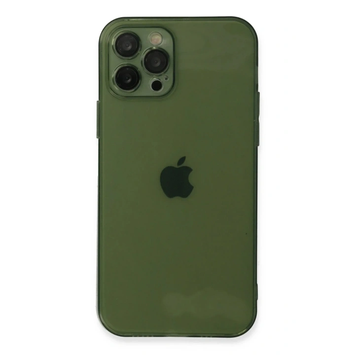 Mey İthalat®  iPhone 12 Pro Max Kılıf Fly Lens Silikon - Yeşil
