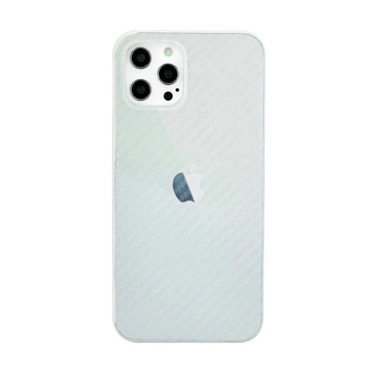 Mey İthalat®  iPhone 12 Pro Max Kılıf Karbon PP Silikon - Şeffaf