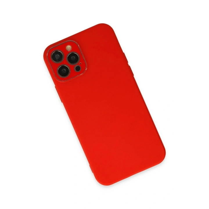 Mey İthalat®  iPhone 12 Pro Max Kılıf Lansman Glass Kapak - Kırmızı