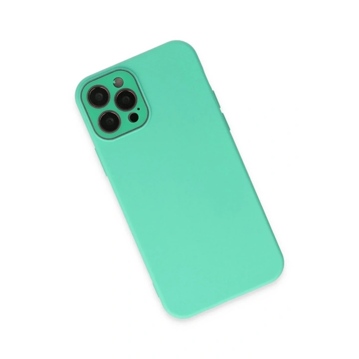 Mey İthalat®  iPhone 12 Pro Max Kılıf Lansman Glass Kapak - Turkuaz
