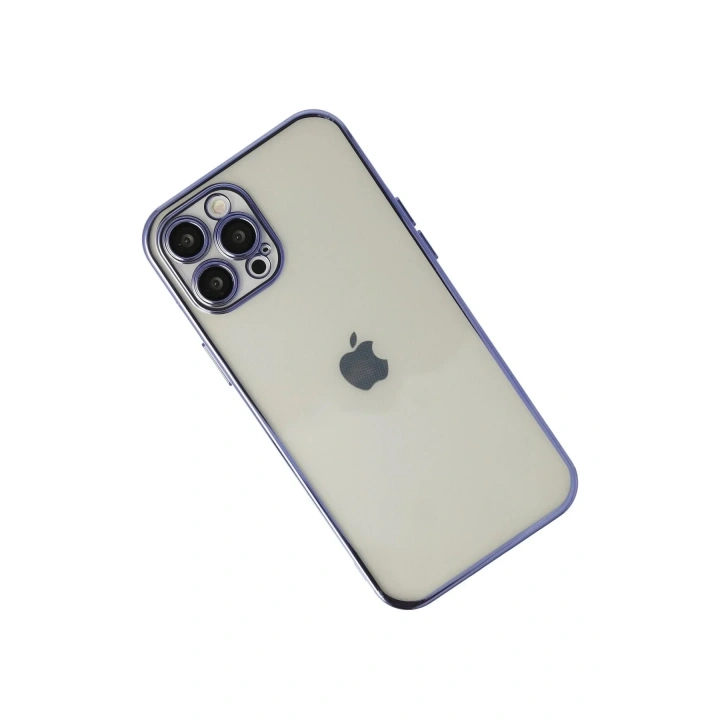 Mey İthalat®  iPhone 12 Pro Max Kılıf  Lensli Silikon - Mor