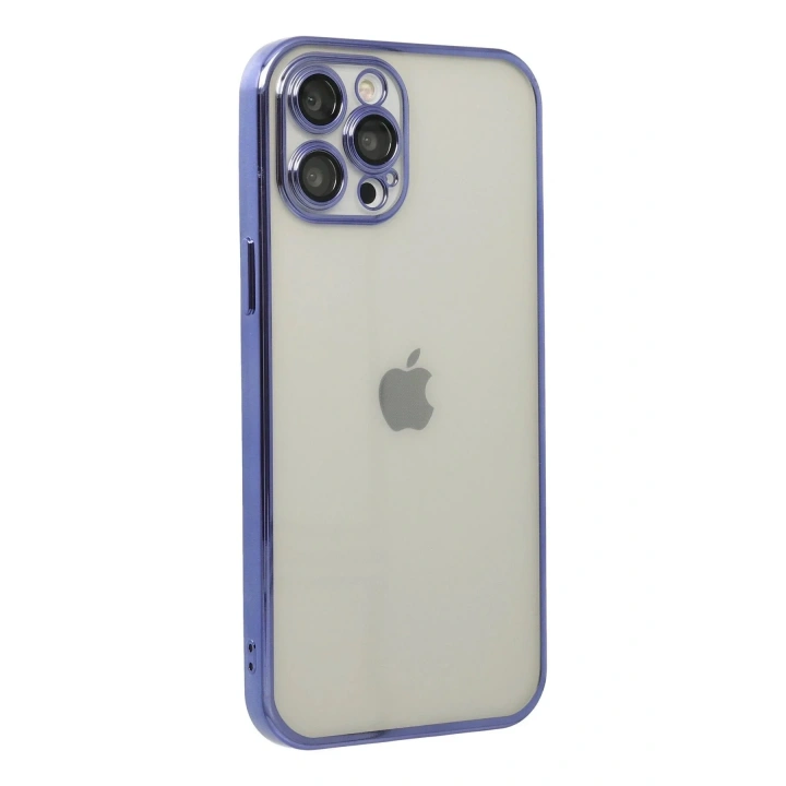 Mey İthalat®  iPhone 12 Pro Max Kılıf  Lensli Silikon - Mor