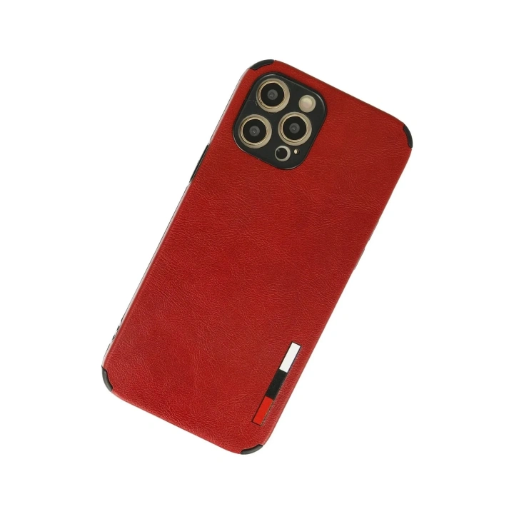 Mey İthalat®  iPhone 12 Pro Max Kılıf Loop Deri Silikon - Kırmızı