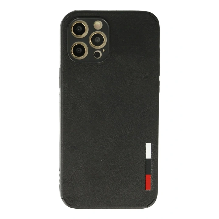Mey İthalat®  iPhone 12 Pro Max Kılıf Loop Deri Silikon - Siyah