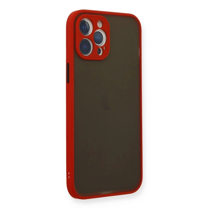 Mey İthalat®  iPhone 12 Pro Max Kılıf Montreal Silikon Kapak - Kırmızı