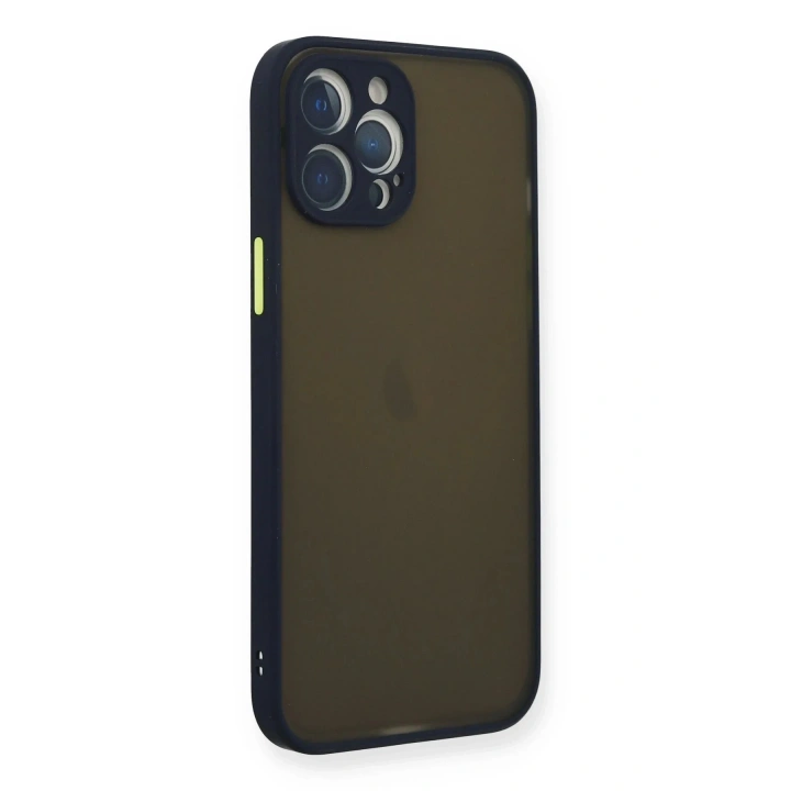 Mey İthalat®  iPhone 12 Pro Max Kılıf Montreal Silikon Kapak - Lacivert