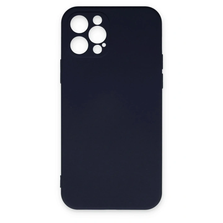 Mey İthalat®  iPhone 12 Pro Max Kılıf Nano içi Kadife Silikon - Lacivert