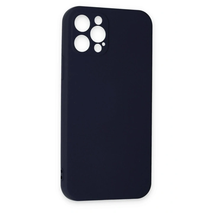 Mey İthalat®  iPhone 12 Pro Max Kılıf Nano içi Kadife Silikon - Lacivert