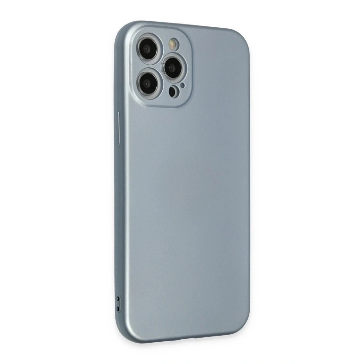 Mey İthalat®  iPhone 12 Pro Max Kılıf Nano içi Kadife Silikon - Sky Blue