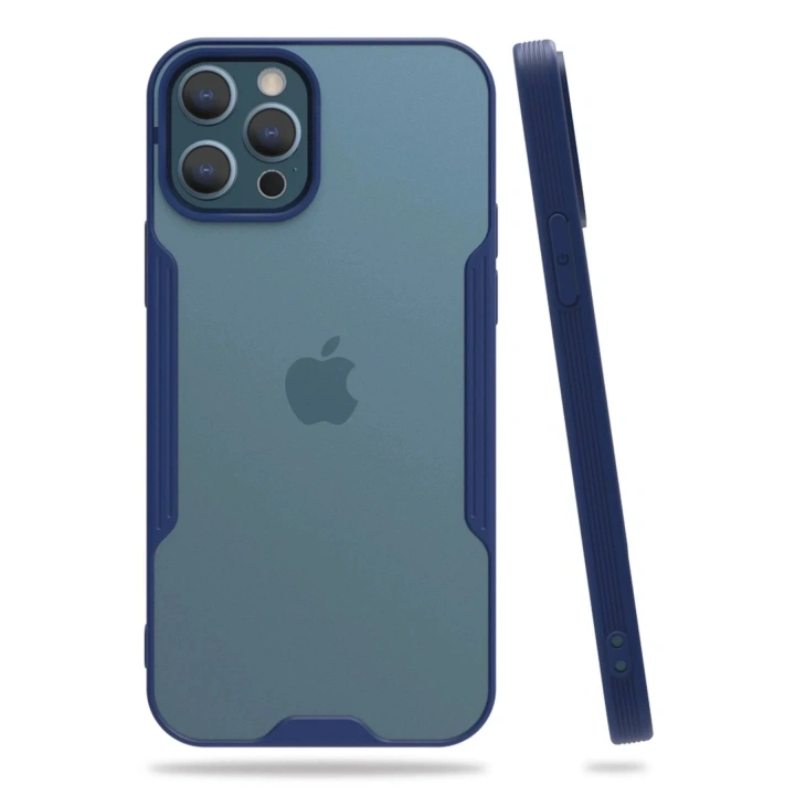 Mey İthalat®  iPhone 12 Pro Max Kılıf Platin Silikon - Lacivert