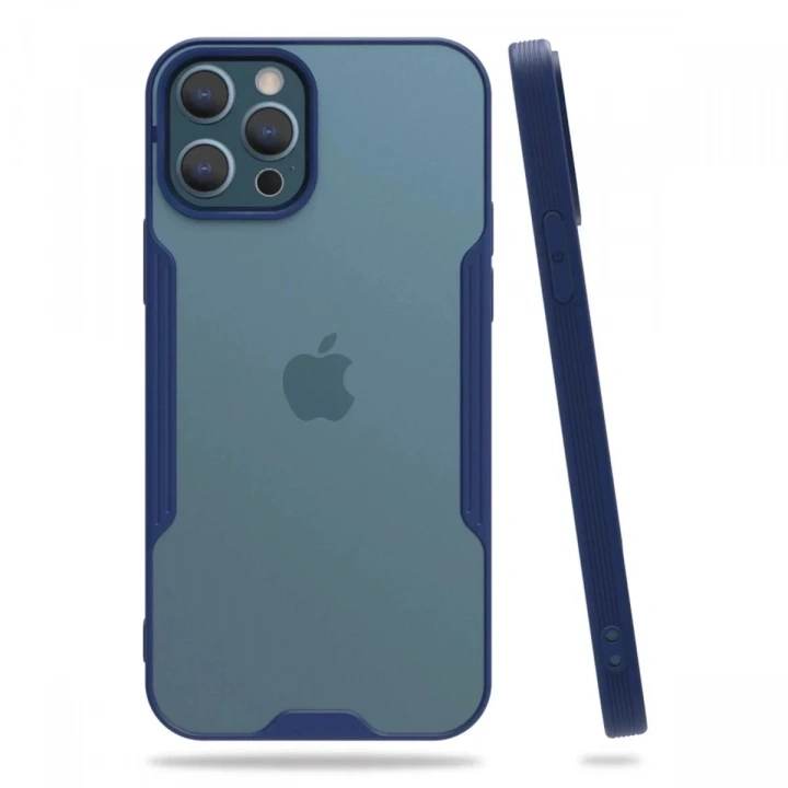 Mey İthalat®  iPhone 12 Pro Max Kılıf Platin Silikon - Lacivert