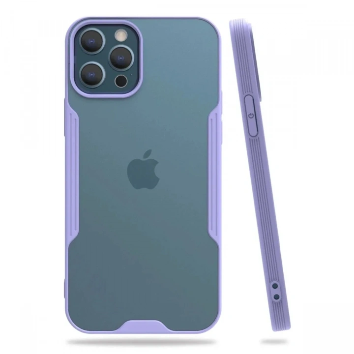 Mey İthalat®  iPhone 12 Pro Max Kılıf Platin Silikon - Lila